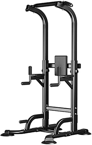 JYMBK Training Fitness Workout Station Power Tower Pull Up Bar with Elbow Support Height Adjustable Dip Stand Station for Home Gym Strength Training Workout Equipment