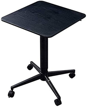SMSOM Mobile Standing Desk, Adjustable Height Laptop Desk - Black