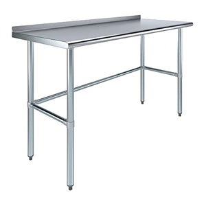 Express KitchQuip Stainless Steel Work Table with Open Base and 1.5" Backsplash (30x60)