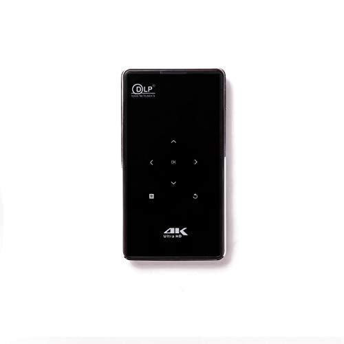 HD 4K Mini Projector, Ultra-Portable Outdoor/Indoor DLP Screen, Smart Pocket Projector with Bluetooth 4.0/HDMI/WiFi/USB Compatibility, Built-in Battery, Home Movie Entertainment System
