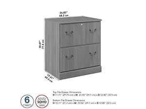 Bush Furniture Saratoga 2-Drawer Lateral File Cabinet, Locking, Letter/Legal, Modern Gray