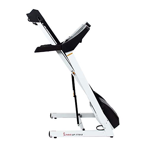 Sunny Health & Fitness SF-T7515 Smart Treadmill with Auto Incline, Speakers, Bluetooth, LCD and Pulse Monitor, Phone Function, 240 LB Max Weight , grey