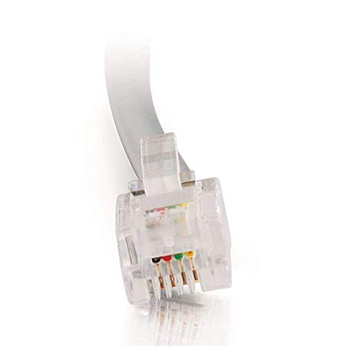 BoltLion Premium Telephone Cable 7 Feet RJ12 [Data, 6P6C, Straight] - Silver, 100 Pack