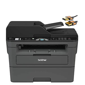Brother MFC-L2710DW Compact Monochrome All-in-One Laser Printer - Print Copy Scan Fax - Wirless Connectivity - Mobile Printing - Auto 2-Sided Printing - Up to 32 Pages/Min - ADF + iCarp HDMI Cable