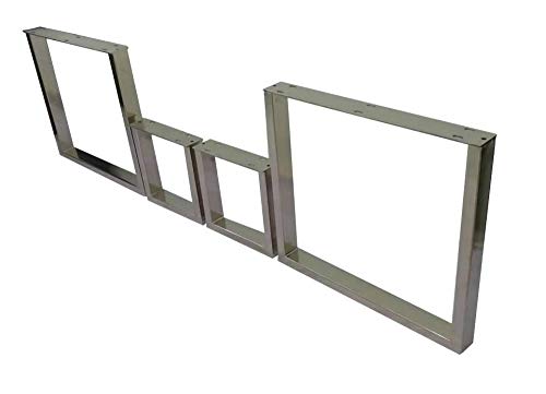 Retro Polished Nickel Dining Table Base - Modern - Base Only - Set of 2