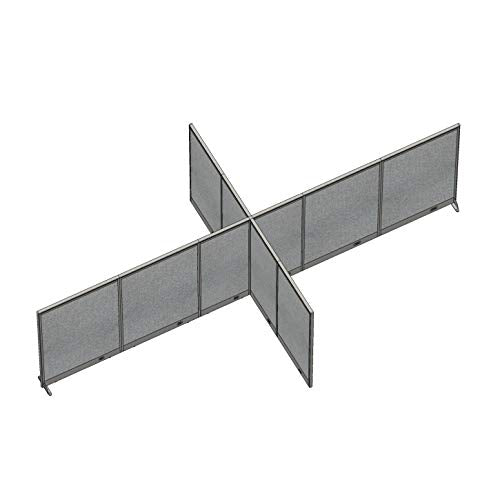 GOF Freestanding X-Shaped Office Partition, Large Fabric Room Divider Panel - 132"D x 252"W x 48"H