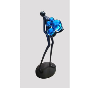 WAGLOS Modern Ball Hugger Floor Lamp Art Sculpture - 160cm Blue