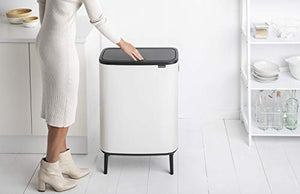 Brabantia Bo Touch Bin Hi Recycling 2x30 litres, White