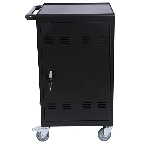 HONOOR 30-Device Mobile Charging Cart and Cabinet, Charging Cart for iPads, Chromebooks, Tablets, Laptops - Front & Back Access Locking Cabinet