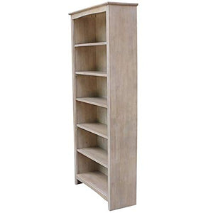 International Concepts SH09-3227A Shaker Bookcase, 72", Washed Gray Taupe