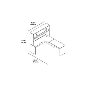 Bush Business Furniture Series C 72W RH Corner L-Desk with 72W 2-Door Hutch