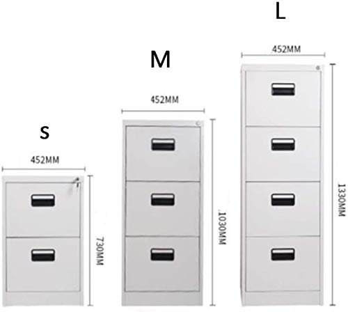 SHABOZ Floor-Standing File Cabinet, Large Capacity, Push-Pull Drawer, Mobile Iron, Anti-Theft Lock, Fully Assembled, Multi-Layer File Organizer (Medium White)