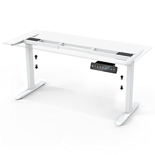 Wistopht Electric Stand up Desk Frame, Dual Motor Height Adjustable Sit Stand Standing Desk Cable Management Rack Base Workstation, Heavy Duty Table Frame with Memory Controller