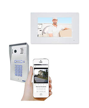 GBF Wireless Video Door Phone & Doorbell WiFi Intercom System Kit,1080P HD, Smart Keypad, One WiFi 7" Touch Monitor (One 3rd gen WiFi IP Door Station PL963PM and one WiFi IP Indoor Monitor)