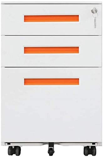 SHABOZ File Cabinets - Push-Pull Mobile Iron Filing Cabinet with Anti-Theft Lock - White
