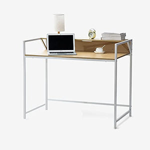 Computer Desk, 43.3 inch Home Office Workstation, Study Desk with Bookshelf, Modern Desk with Storage Shelves for Small Spaces