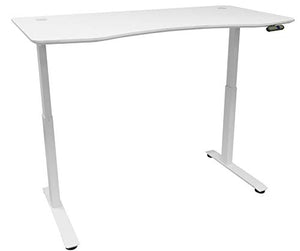 MotionWise SDD60W Manager Series Dual Motorized Rising Sit/Stand Desk for Home Or Office, Snow White