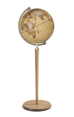 Zoffoli 16" Vasco da Gama Floor Globe (Natural Stand with Apricot Ocean)