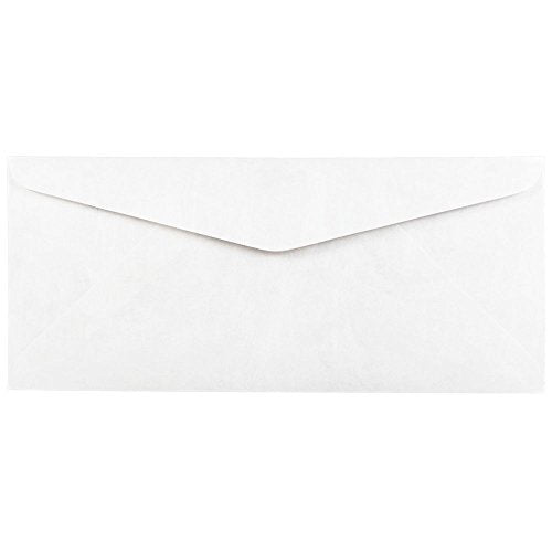 JAM PAPER #10 Business Tyvek Tear-Proof Envelopes - 4 1/8 x 9 1/2 - White - 500/Pack