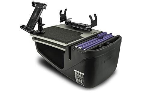 AutoExec AUE15150 GripMaster Car Desk Grey Finish with Printer Stand and Tablet Mount