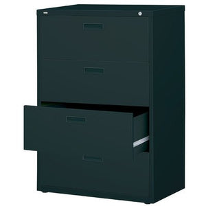 Staples HL1000 Lateral File Cabinet, 30" Wide, 4-Drawer, Black