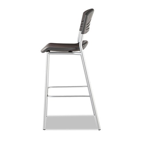 Iceberg 64527 CaféWorks Bistro Stool, Blow Molded Polyethylene, Graphite/Silver