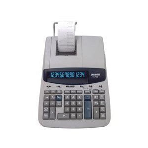 VCT Victor Heavy-Duty 14-Digit Print Calculator, Dual-Color Printing, 8.75"x12.5"x2.75", Gray