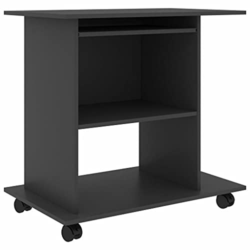Computer Desk Gray Chipboard Home Office Desk Workstation Furniture