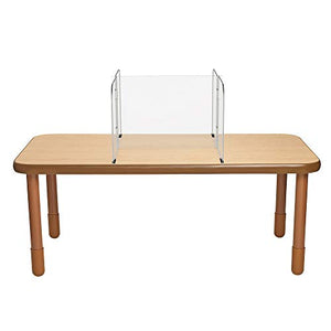 Angeles ANG4005 4-Zone Sneeze Guard for 60"x30" Tables, Student/Kids Clear Acrylic Desk Dividers, Portable Preschool/Classroom/Daycare Protective Shield