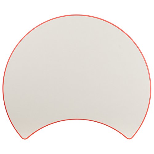 Flash Furniture 25.125''W x 35.5''L Cutout Circle Red Plastic Height Adjustable Activity Table with Grey Top