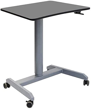 None Mobile Standing Desk Laptop Stand Lectern Workstation with Wheels - Height Adjustable - Black