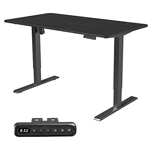 MAIDeSITe Electric Height Adjustable Standing Desk,55''x28''Home Office Desk,Wood Modern Furniture for Living Room, Décor, Display (Black)