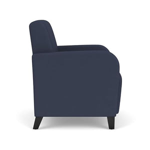 Lesro Siena Polyurethane Lounge Reception Guest Chair in Blue/Black