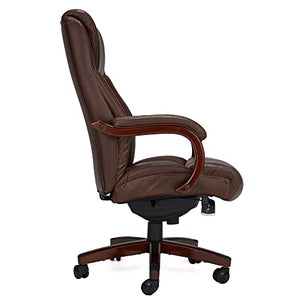 JOMEED CC82 Delano Big and Tall Executive Office Chair with Lumbar Support, Adjustable Height, Memory Foam - Brown Leather