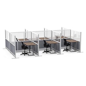 S Stand Up Desk Store Modular Office Partition | Flexible Panel Room Divider | Rearrangeable Sound Absorbent Screens | 70'' W x 48” H Starter Wall