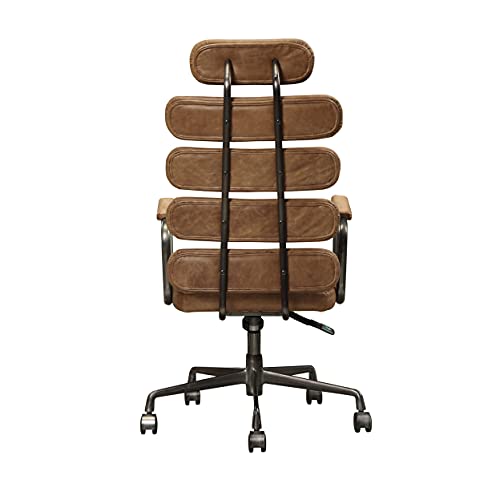 ACME Furniture Calan Office Chair, Retro Brown Top Grain Leather