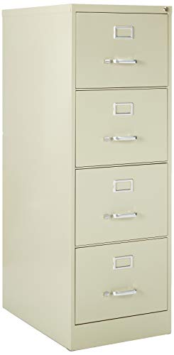Lorell 4-Drawer Vertical File, 18 by 26-1/2 by 52-Inch, Putty