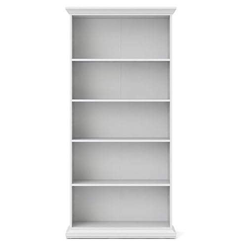 Home Square Modern Wood Bookcase Set in White (Set of 2)