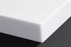 GW FURNITURE Modern Gloss White Reception Desk (71") with Quartz Stone Counter TOP