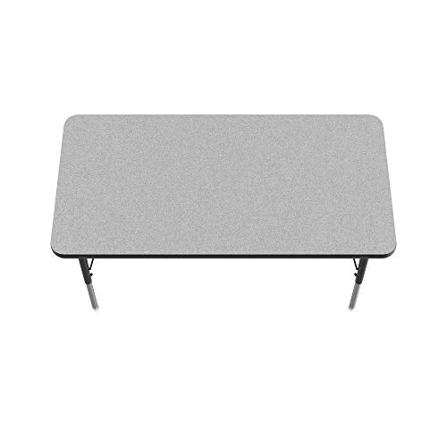 Correll AM2448-REC-15 Econoline Activity Table, Height Adjustable, 24"x48", Rectangular Smooth & Hard Gray Granite Melamine Top, Heavy Duty Legs, 24"x48" Rectangular, Multicolor