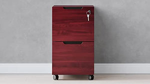 Zuri Furniture Hayes Modern 2 Drawer Mobile Filing Pedestal - Mahogany