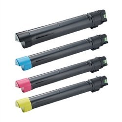 Compatible Replacement for Dell C7765DN Four Pack of Color Toner Cartridges.