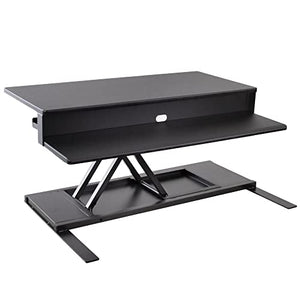 Stand Steady Flexpro Air | 36 Inch Premium Standing Desk Converter | Fully Assembled Sit to Stand Desk | Height Adjustable 2 Level Stand Up Desk Converter with Keyboard Shelf & Monitor Riser (Black)