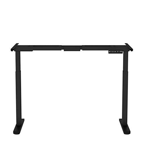 Electric Stand Up Desk Frame, Dual Motor Sit Stand Desk Base, Height Adjustable Standing Computer Workstation for Home & Office (Frame Only) (2 Section, Black)