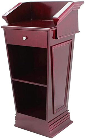 None Standing Lectern Podium Solid Wood Conference Reception Desk