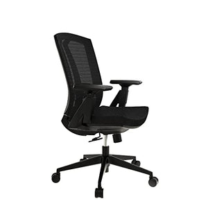 SUNLINE Ergonomic Office Chair with Mesh Back and Foam Seat - Adjustable Lumbar Support - Black