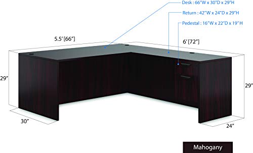G GOF Double 2 Person Workstation Cubicle (11'D x 6'W x 4'H) Mahogany