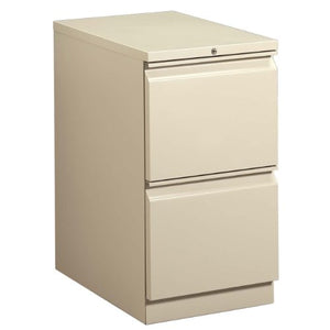 HON Efficiencies Mobile Pedestal File with 2 File Drawers - Putty, 22-7/8-Inch