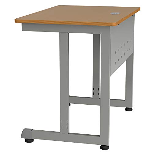 Linea Italia, Training or Seminar Small Easy to Assemble Metal Computer Desk with Wood Top | Laptop Table for Home or Office, 36" x 24", Maple
