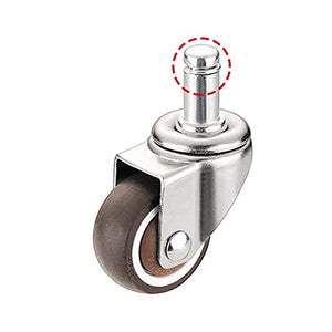 IkiCk Swivel Caster Wheels with Brake 50mm/2in - TPE Rubber - Standard Stem 11x22mm